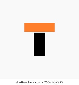 T-Buchstabe Logo Design Vektor mit schwarz-orange Farbe