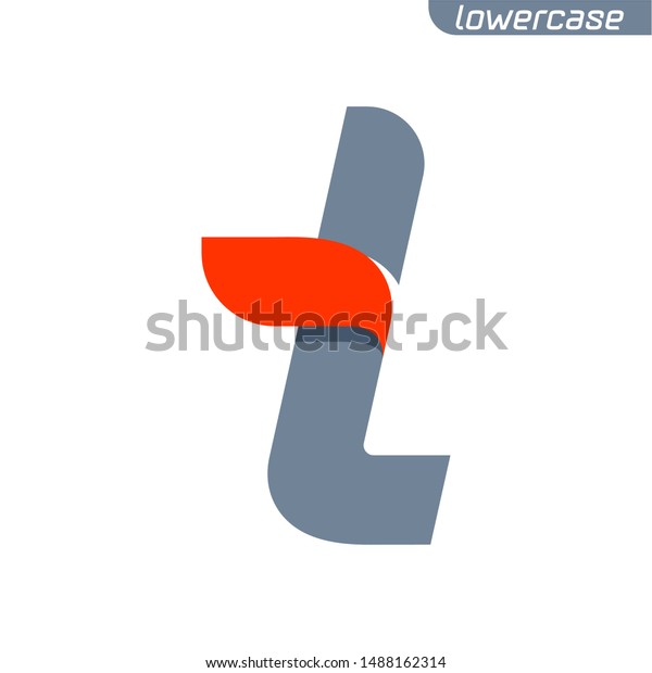 T letter logo with fast speed red flag line.\
Lowercase font style, vector design template elements for your\
application or corporate\
identity.
