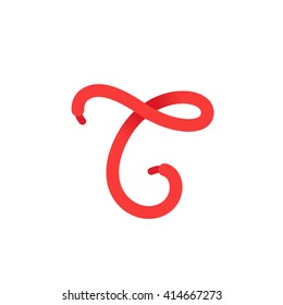 T letter logo formed by shoe lace. Vector design template elements for your sport application or corporate identity.