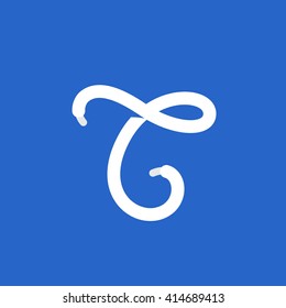 T letter logo formed by shoe lace. Vector design template elements for your sport application or corporate identity.
