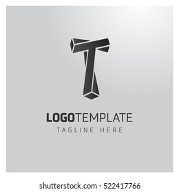 T Letter Logo Formed By Twisted Lines. Twist Idea Logo,Idea Logo,Vector Logo Template, Vector Design Template Elements For Your Application Or Corporate Identity