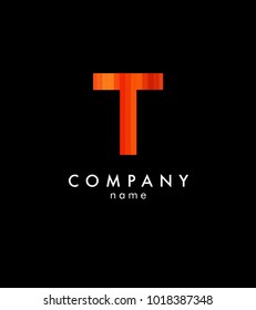 T letter logo geometric design template
