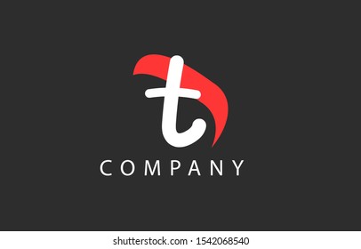 T Letter Logo. Hand drawn letter Design with dark grey background for your business