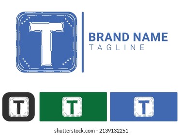 T letter logo and icon design template