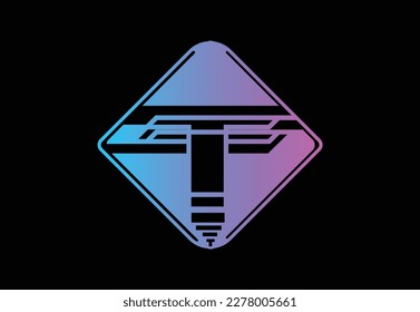 T letter logo and icon design template