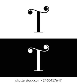 T letter logo, Letter T logo, T letter icon Design black background. Luxury T letter 