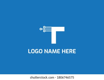 T letter logo icon template.Technology,network etc Vector Illustration.