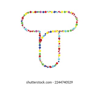 T letter logo icon vector template elements with circle