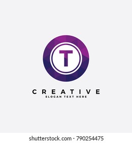 T letter logo illustration template. with polygonal style.