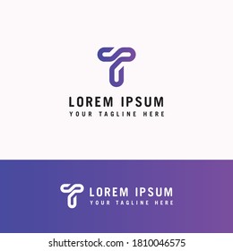 logotipo de letra T, monograma de línea Diseño de plantilla de concepto de iniciales T modernas