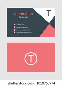 T Letter logo Minimal Corporate Business card