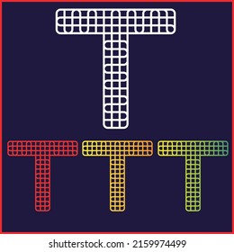 T Letter logo Minimal vector graphic alphabet symbol multiple color set design. Letter T vector sign for Business card templates