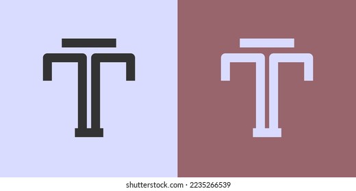 T letter logo minimalistic, flat and modern