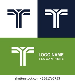 T letter logo with monogram style. Great for business signs.
