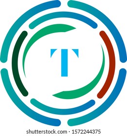 T letter logo with nice background.