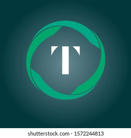 T letter logo with nice background.