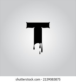 T letter logo with nice gradient white background. T letter icon. T.