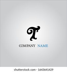 T letter logo with on a background.