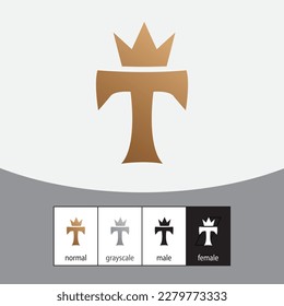T Letter Logo Royal. - Vector