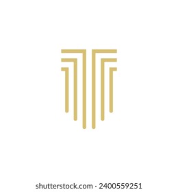 T letter logo template for hotel. Illustrations vector