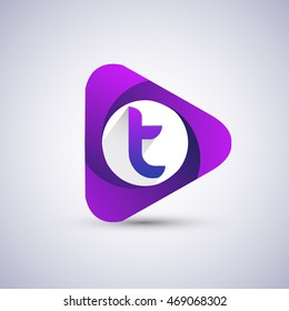 T letter logo in the triangle shape, font icon, Vector design template elements for your application or company identity.