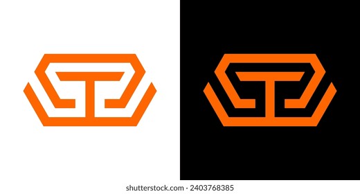 T letter logo with unique simple lines