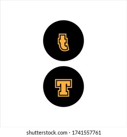 T letter logo vector design with small and capital letter