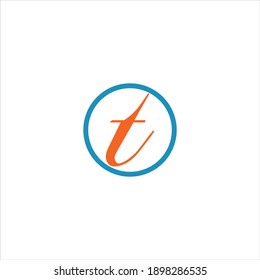 Diseño vectorial del logotipo de letra T sobre fondo de color blanco. icono de t