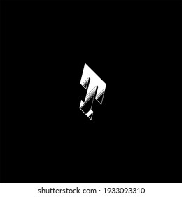 T letter logo vector design on black color background. t alphabet