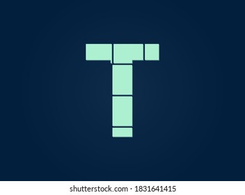 T letter logo, vector desing font.  Made of knife cut. For logo, brand label, design elements, corporate identity, application & more. IsolatedEps10 illustration