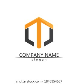 T letter, T logo vector font alphabet design and icon T