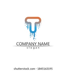 T letter, T logo vector font alphabet design and icon T