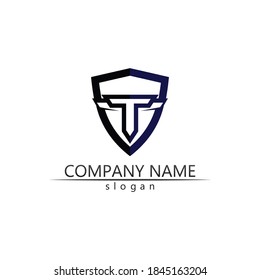 Letra T, diseño del alfabeto del vector del logotipo T e icono T
