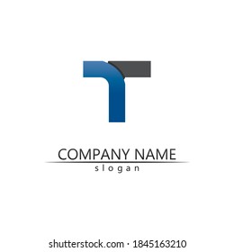 Letra T, diseño del alfabeto del vector del logotipo T e icono T