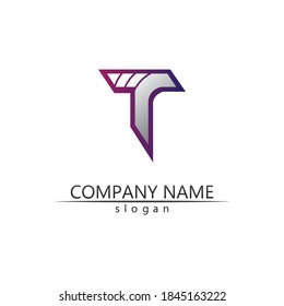 T letter, T logo vector font alphabet design and icon T