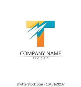 T letter, T logo vector font alphabet design and icon T