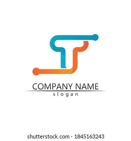 T letter, T logo vector font alphabet design and icon T