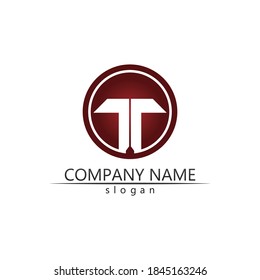 Letra T, diseño del alfabeto del vector del logotipo T e icono T