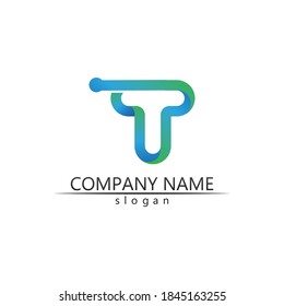 T-Buchstaben, T-Logo, Vektorschriftdesign und Symbol T