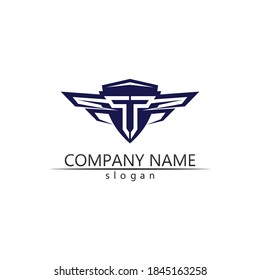 Letra T, diseño del alfabeto del vector del logotipo T e icono T