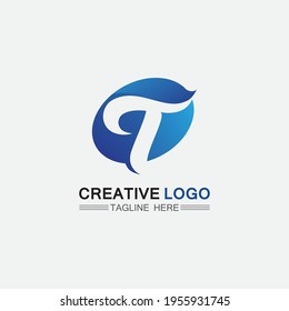 T letter, T logo vector font alphabet design and icon T