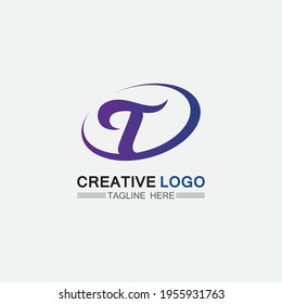 T letter, T logo vector font alphabet design and icon T