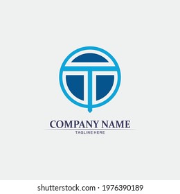 T letter, T logo vector font alphabet design and icon T