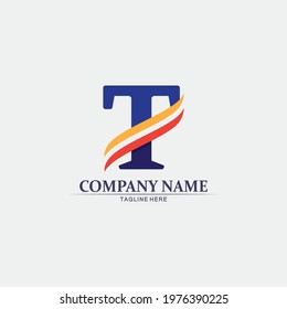 T letter, T logo vector font alphabet design and icon T