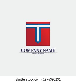 T letter, T logo vector font alphabet design and icon T