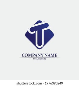 T letter, T logo vector font alphabet design and icon T