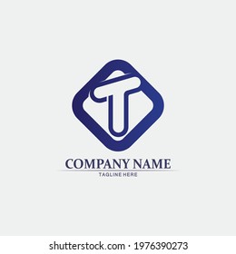 T letter, T logo vector font alphabet design and icon T