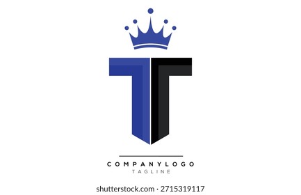 Letra T, diseño del alfabeto de la fuente del Vector del logotipo de T e icono T