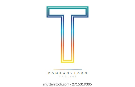 Letra T, diseño del alfabeto de la fuente del Vector del logotipo de T e icono T