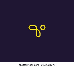 Plantilla de vectores con logotipo de letra T Símbolo de monograma abstracto